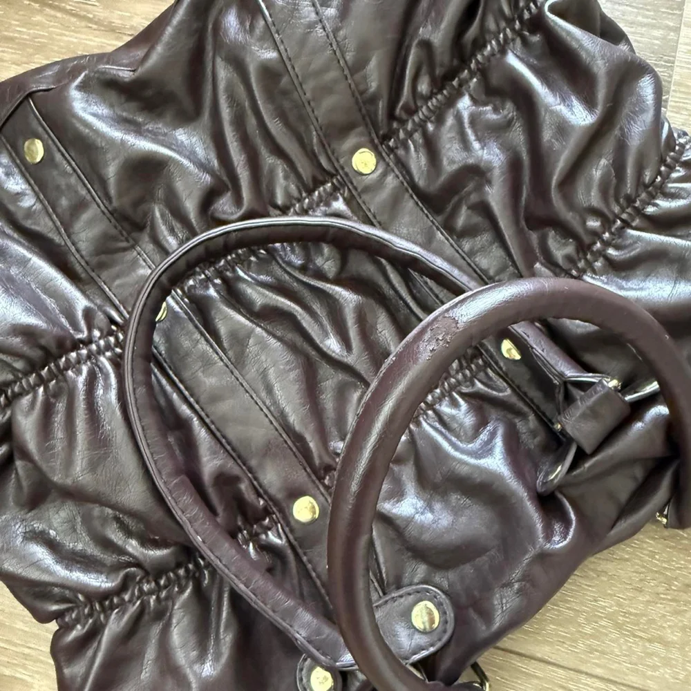 Brown Y2K Slouchy Ruched Oversized Shoulder Bag